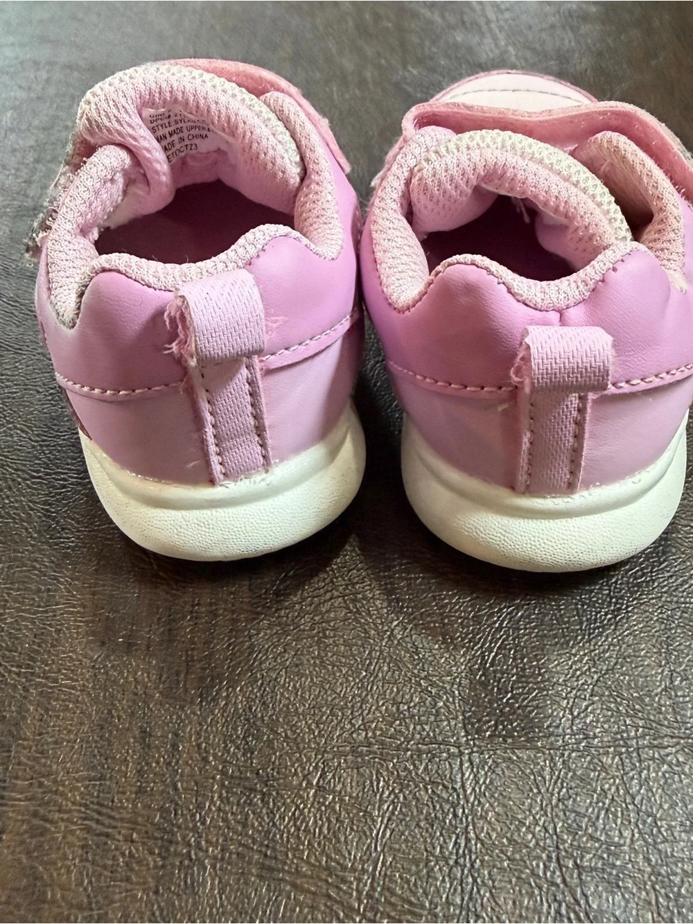 Carters Pink Two Tone Velcro Tennis Shoes Girl's Size 3